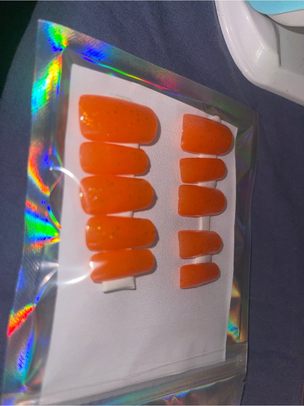 Orange Press-On Nail Set - Brilliant Orange Faux Nails